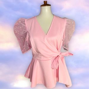 New York & Company; NY&C  peplum pink top, L